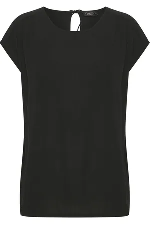 Soaked in Luxury Blouses, female, , L, Loose-Fit Top with Tie-Neck
