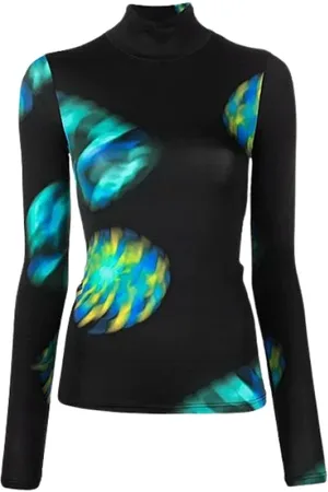 Nina Ricci Long Sleeve Tops, female, , XS, Printed High Neck Parachute Top
