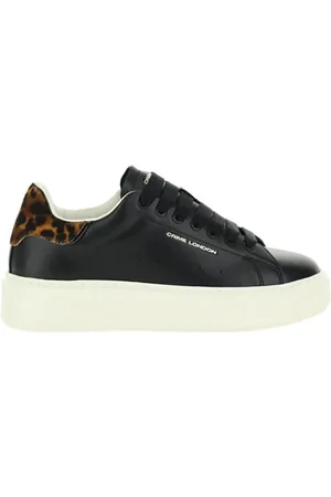 Crime london Sneakers, female, , 7 UK, Leather Trainers with Printed Logo