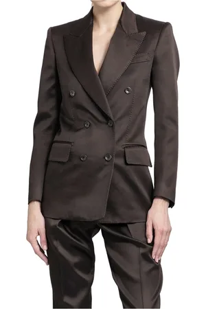 Double-Breasted Wool Jacket with Peak Lapels