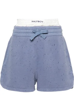 Halfboy Indigo Boxer Shorts with Laser Treatment