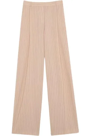 Nina Ricci Wide Trousers, female, , 2XS, Striped Wool Flared Trousers
