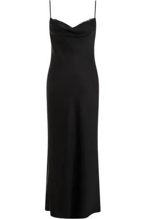 Alexander McQueen Silk Lace Trim Evening Dress