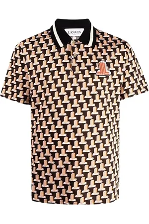 Lanvin Polo Shirts, male, , XS, Short Sleeve Polo with Monogram Patterns