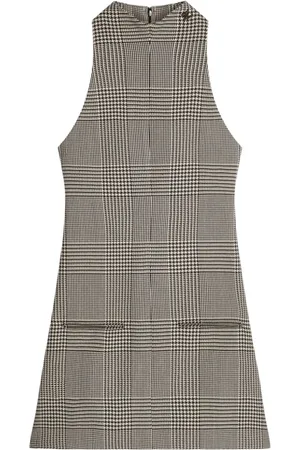 Courrèges Short Dresses, female, , XS, Check Pattern Wool Blend Dress
