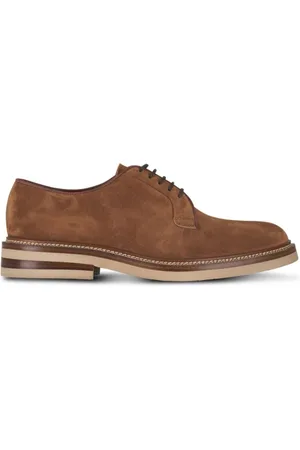 Brunello Cucinelli Laced Shoes, male, , 8 UK, Contrast Sole Derby Shoes