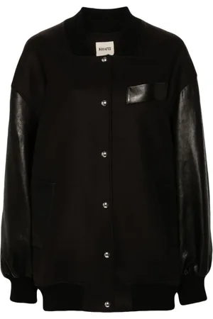 Khaite Wool Blend Leather Trim Jacket