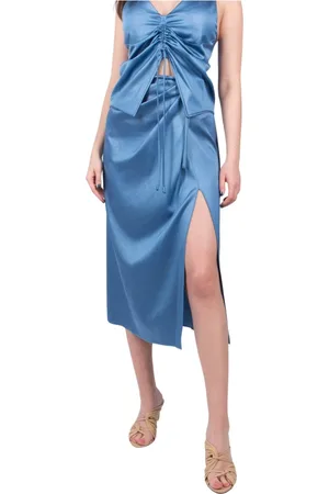 Nanushka Midi Skirts, female, , M, Draped Midi Wrap Skirt in Satin