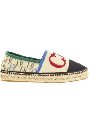 Carolina Herrera Espadrilles, female, , 3 UK, Canvas Chiribitas Initials Insignia Shoes
