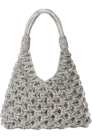 Hibourama Handbags, female, , ONE SIZE, Crystal-Embellished Handwoven Bag