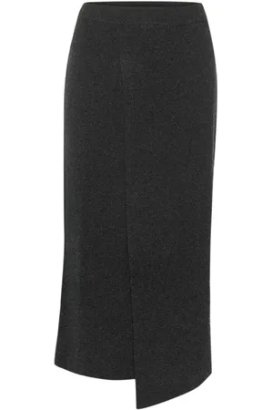 Gestuz Midi Skirts, female, , M, Wool Knit Skirt with Split