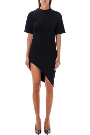 MUGLER Ruched Cotton Mini Dress