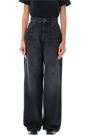 Jean Paul Gaultier Wide Jeans, female, , W28, Vintage Painted Back Wide-Leg Jeans