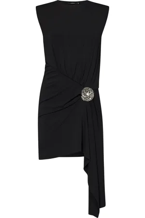 AMEN Short Dresses, female, , M, Jersey Dress with Jewel Brooch