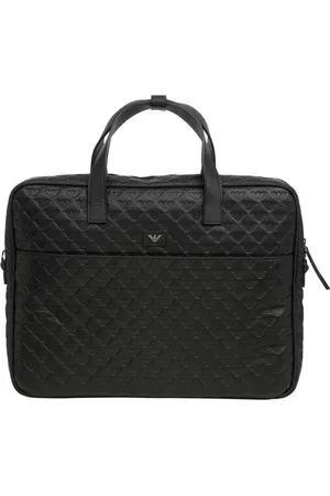 Emporio Armani Laptop Bags & Cases, male, , ONE SIZE, Logo Briefcase with Adjustable Strap