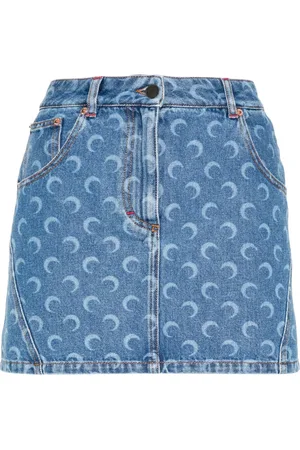 Marine Serre Denim Skirt with Pockets