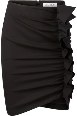 Nina Ricci Short Skirts, female, , S, Wool Blend Draped Skirt