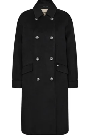 Mos Mosh Double-Breasted Coats, female, , L, Wool Coat with Flap Pockets