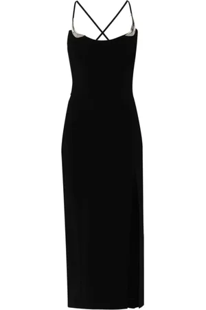 MUGLER Midi Dresses, female, , XS, Metallic Scoop Neck Dress