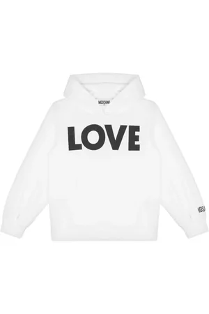 Moschino Sweatshirts, unisex, , 5 Y, Love Hoodie Sweatshirt Cotton Long Sleeve