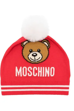Moschino Jacquard Knit Hat with Front Logo