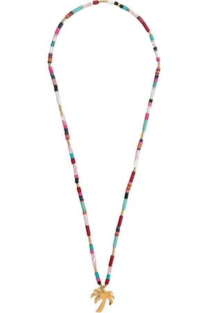 Palm Angels Beaded Palm Tree Pendant Necklace
