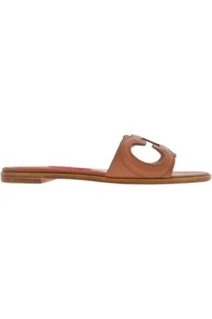 Carolina Herrera Initials Insignia Leather Sandal