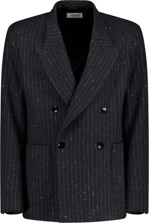 LANEUS Pinstripe Double Breasted Jacket
