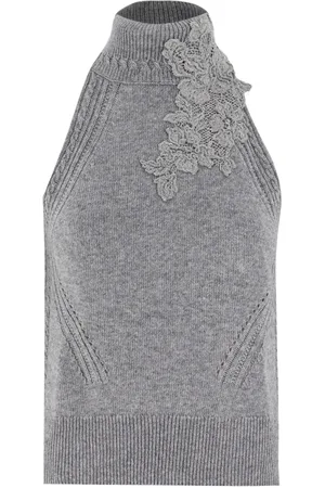 ERMANNO SCERVINO Turtlenecks, female, , M, Floral Lace Sleeveless Top