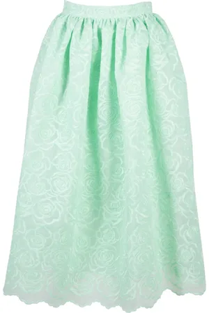 VIVETTA Midi Skirts, female, , M, Embroidered Rose Lace Skirt