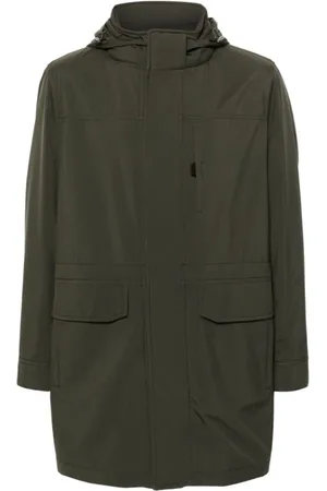 BRIONI Hooded Parka Jacket Olive