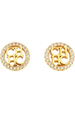 Carolina Herrera Earrings, female, , ONE SIZE, Essentials Medal Earrings with Crystals