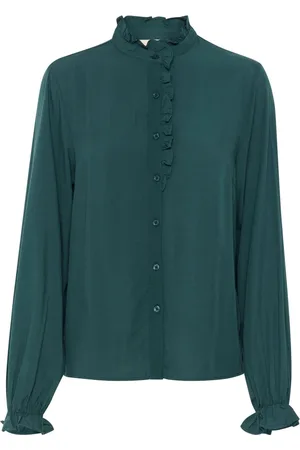 Cream Feminine Shirt Blouse Sea Moss