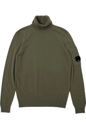 C.P. Company Turtlenecks, male, , S, Stone Grey Logo Patch Jumper