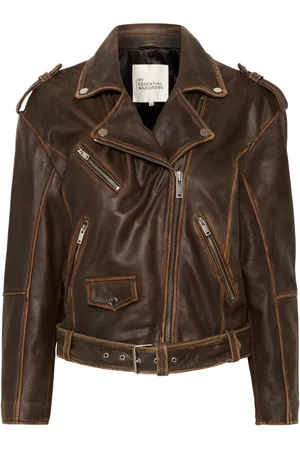 My Essential Wardrobe Leather Jackets, female, , S, Retro Wash Leather Biker Jacket