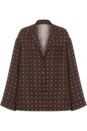 Moschino Shirts, female, , S, Silk Top with Long Sleeves
