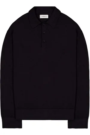 LANEUS Long Sleeve Knit Polo Jumper