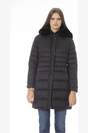 BALDININI Winter Jackets, female, , 3XL, Chic Long Down Jacket with Monogram Detail