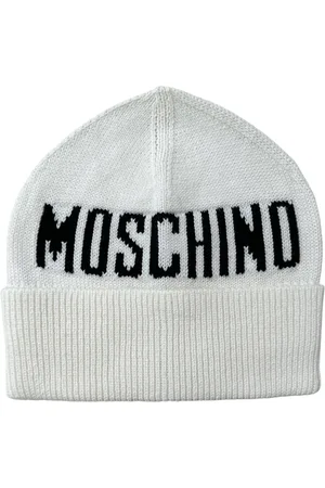 Moschino Jacquard Knit Hat with Front Logo
