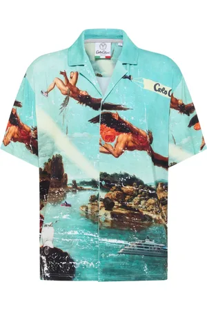 Carlo Colucci Short Sleeve Shirts, male, , M, Ikarus Story Shirt