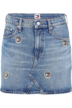 Tommy Hilfiger Denim Skirts, female, , S, Embroidered Denim Mini Skirt