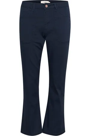 Cream Bootcut Twill Jeans Dress Blues