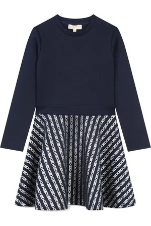 Michael Kors Dresses, female, , 14 Y, Long Sleeve Skater Dress All Over Print