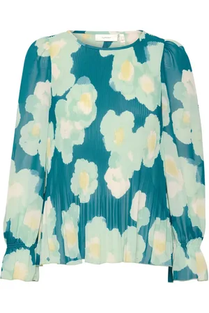 INWEAR Blouses, female, , M, Green Poetic Flower Blouse