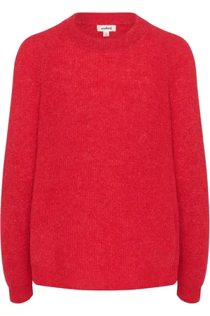 Soaked in Luxury Round-neck Knitwear, female, , L, Raglan Pullover Knit Salsa