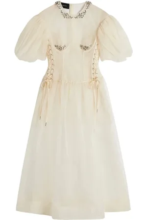 Simone Rocha Ivory Lace-Up Corset Dress