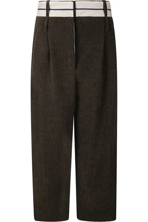 JEJIA Cropped Trousers, female, , S, Corduroy Trousers with Contrasting Waistband