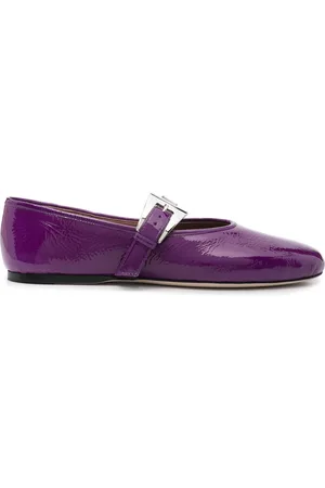 PARIS TEXAS Leather Flat Shoes with Buckle