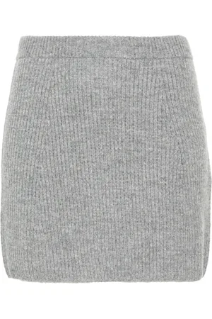 Sportmax Short Skirts, female, , S, Ribbed Knit Grey Skirt