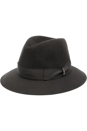 Borsalino Grey Wool Felted Hat with Ribbon Detailing